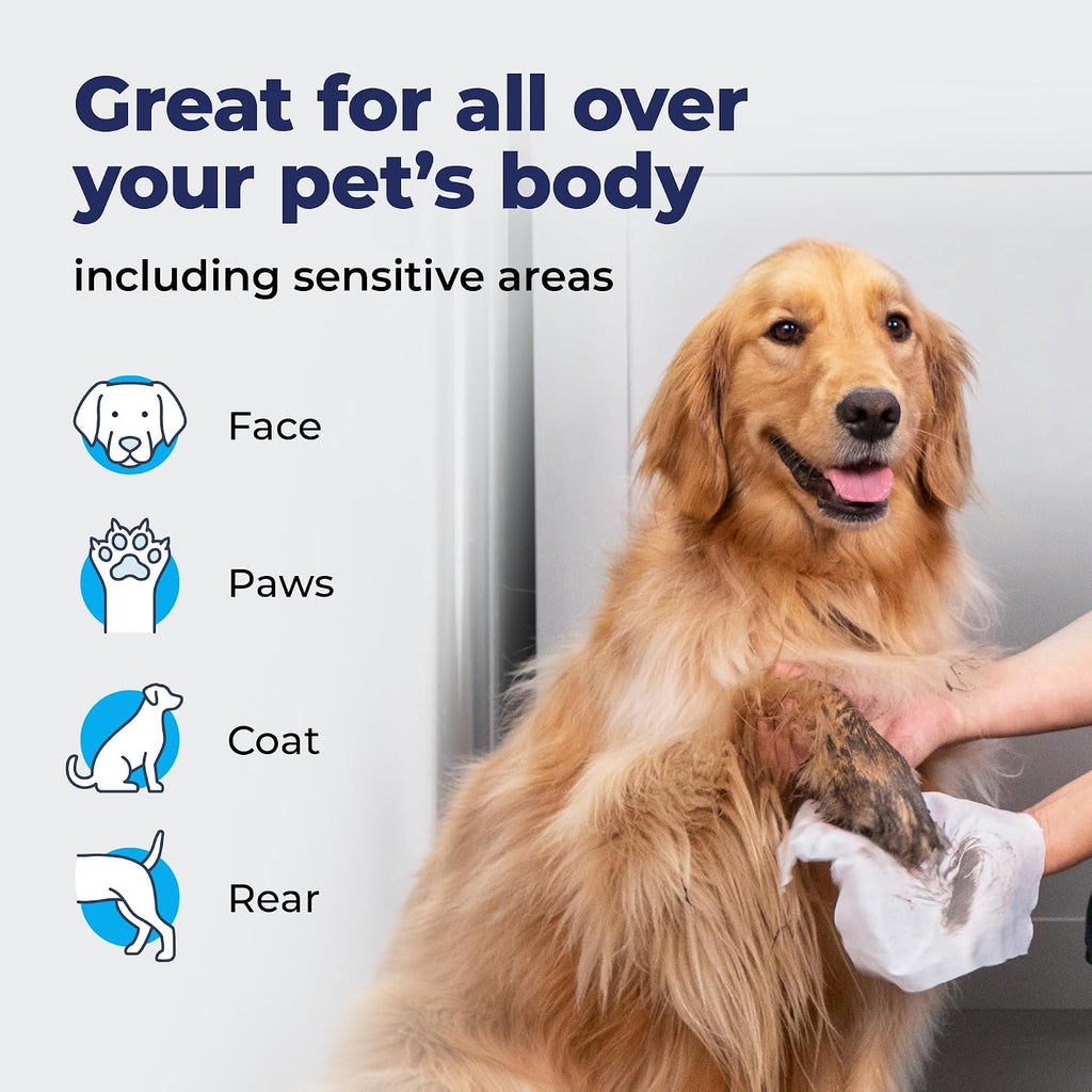 Vetnique Labs veterinarian formulated daily hygiene wipes for puppy paws