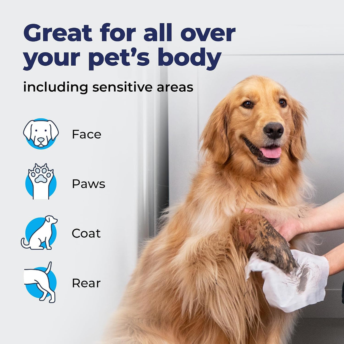Vetnique Labs veterinarian formulated daily hygiene wipes for puppy paws