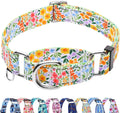 Fidohug reflective martingale collar yellow flower front view