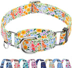 Fidohug reflective martingale collar yellow flower front view
