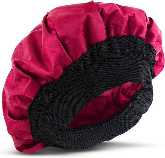 Magic Gel Premium Deep Conditioning Heat Cap front view of the fuchsia pink thermal hair steamer cap.