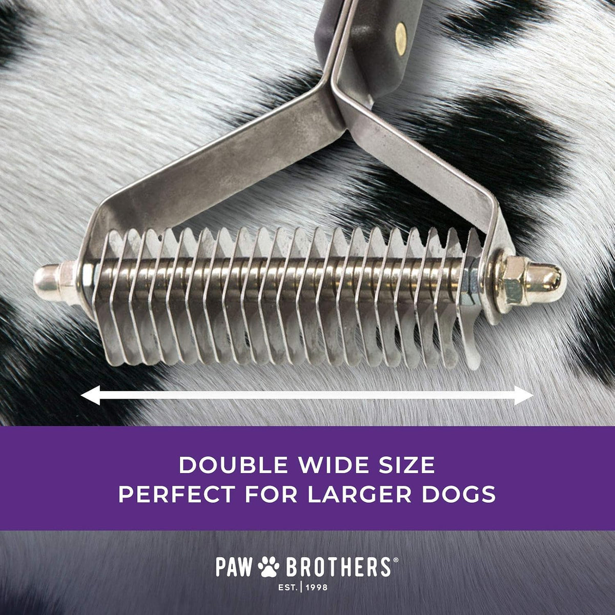 Side profile of Ryan's Pet Supplies 20 blade medium undercoat rake