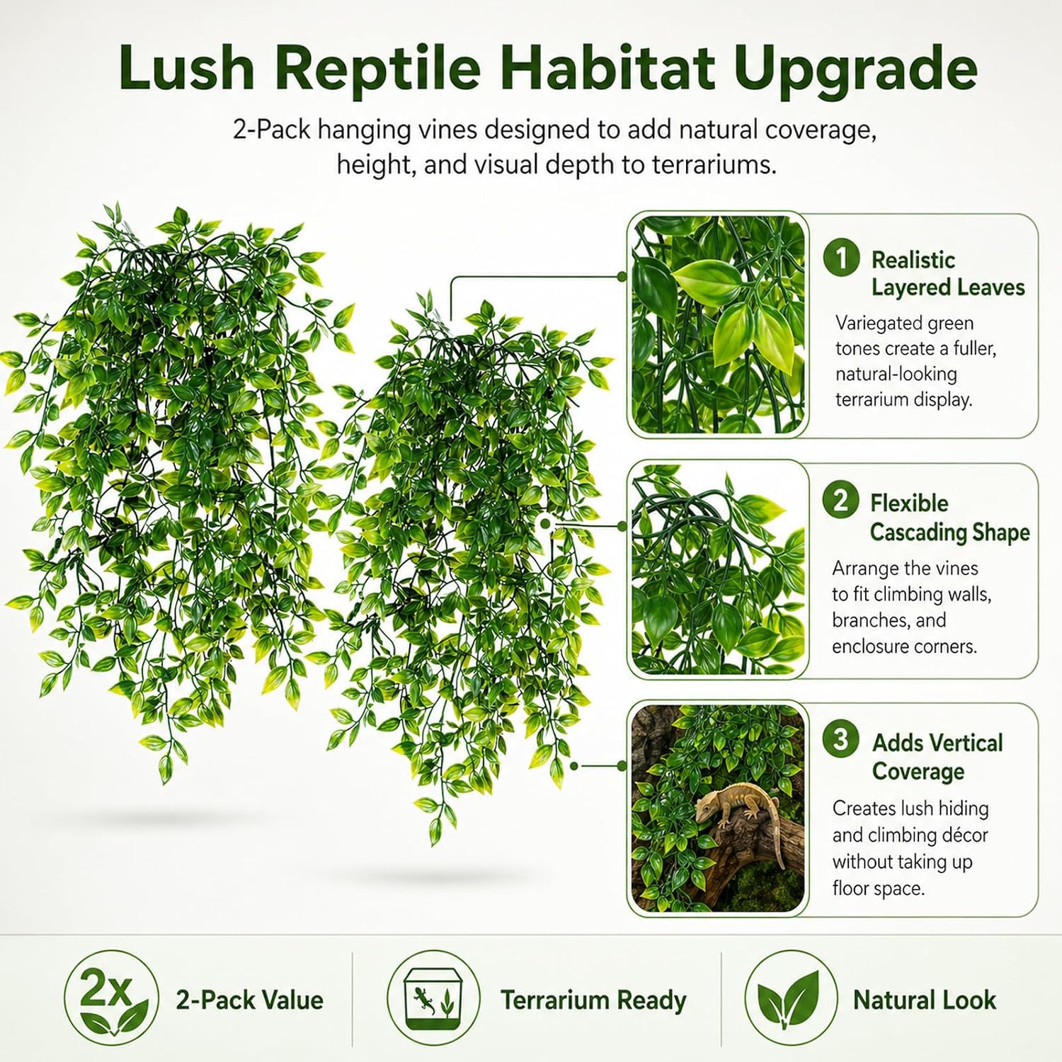 Mechpia artificial leaves for reptile terrarium