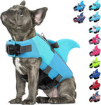 Dog Life Jacket Shark Life Vest for Dogs, Adjustable Swmming Vest with High Buoyancy, Safety Lifesaver with Rescue Handle for French Bulldog Small Medium Breeds, Blue S - Image 9