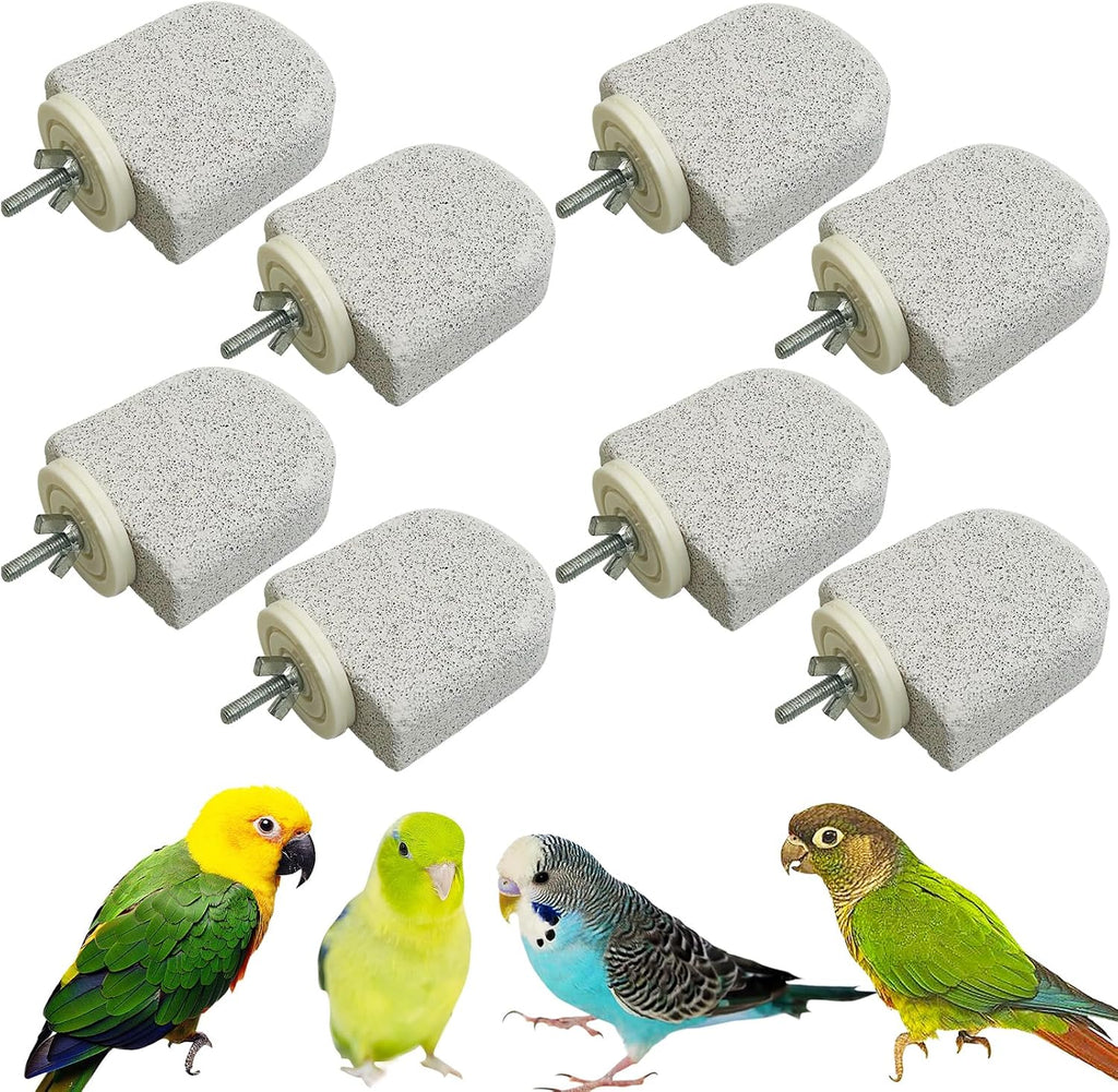 PINVNBY 4 PCS Bird Perch Stands Parrot Calcium Perch Beak Grinding Stone Foot Claws Trimmer Parakeet Platform Parrot Chewing Toys for Small Medium Cockatiel Conure Lovebird Finch - Image 13