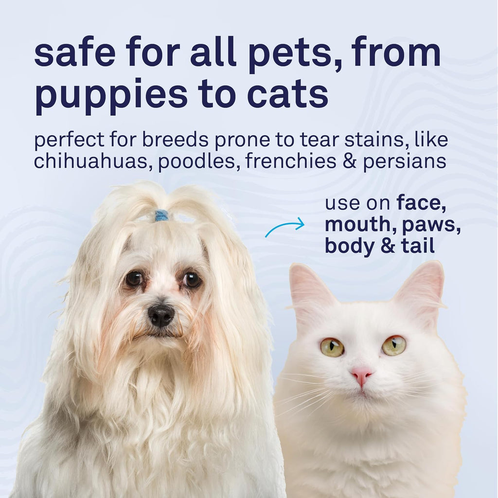 Petpost dog face wipes showing juniper berry and coconut formula