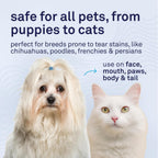 Petpost dog face wipes showing juniper berry and coconut formula