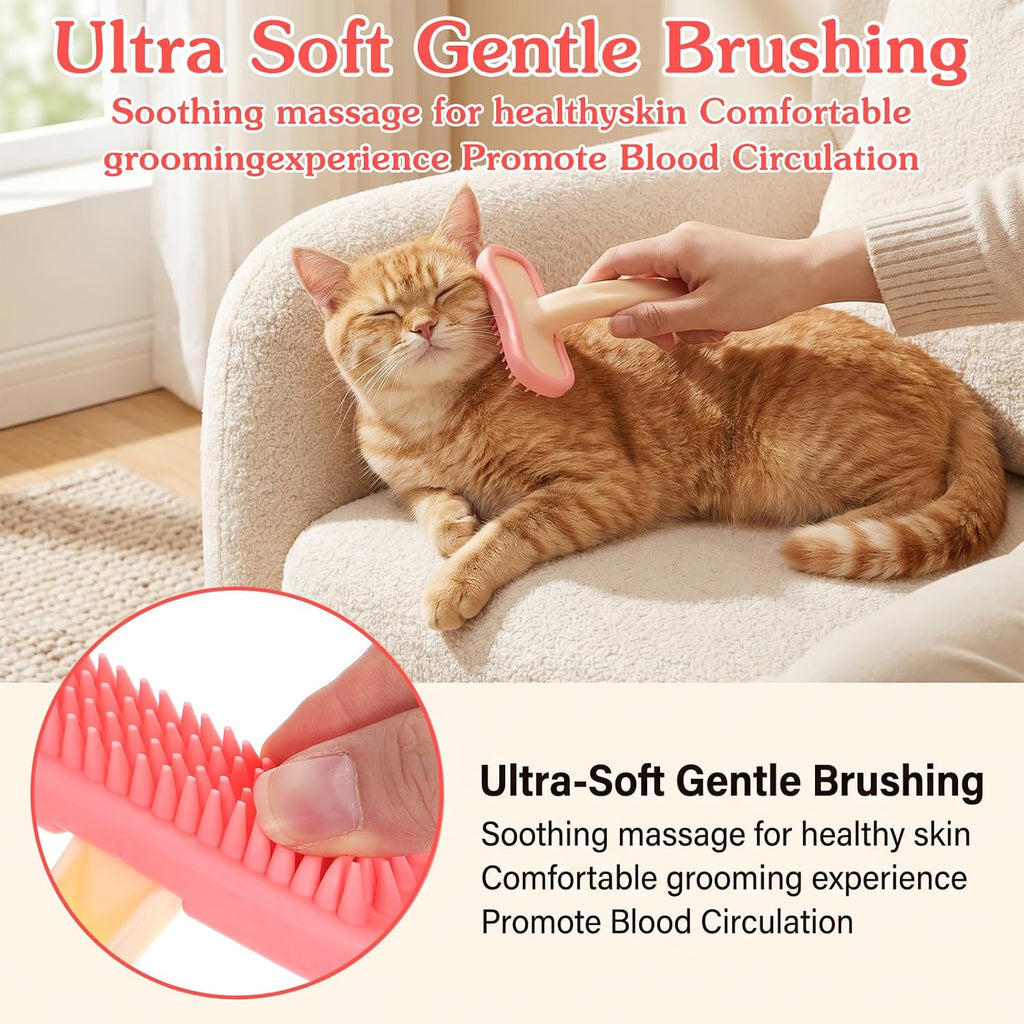 Close up of the flexible soft silicone bristles on the Oxiros pet brush