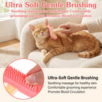 Close up of the flexible soft silicone bristles on the Oxiros pet brush