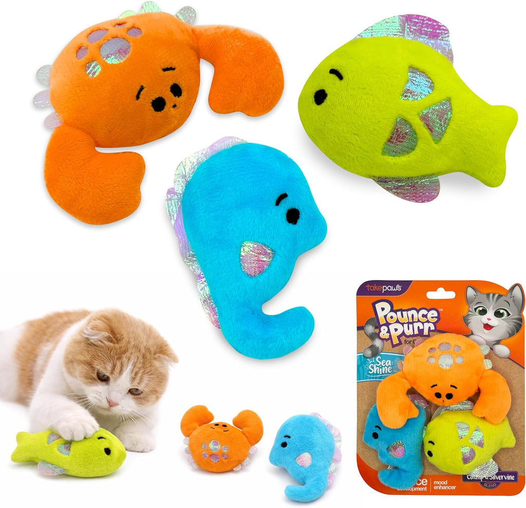 Pounce & Purr(R) Plush Cat Toys, Catnip & Silvervine Infused, Shiny Iridescent Accents, Interactive Play Toys for Cats & Kittens (Ladybug) - Image 13