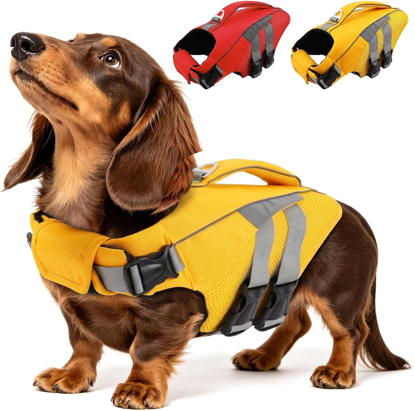 MIGOHI Dog Life Jacket,Reflective Dog Life Vest for Swimming Boating,Ripstop Dog Swimsuit with Rescue Handle,Adjustable Pool Float for Small Medium Large Dogs,Pet Safe Lifesaver with Superior Buoyancy - Image 10
