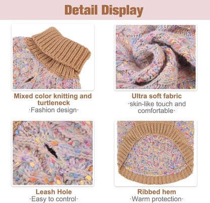 BEAUTYZOO fuzzy thread knitted turtleneck dog knitwear side profile
