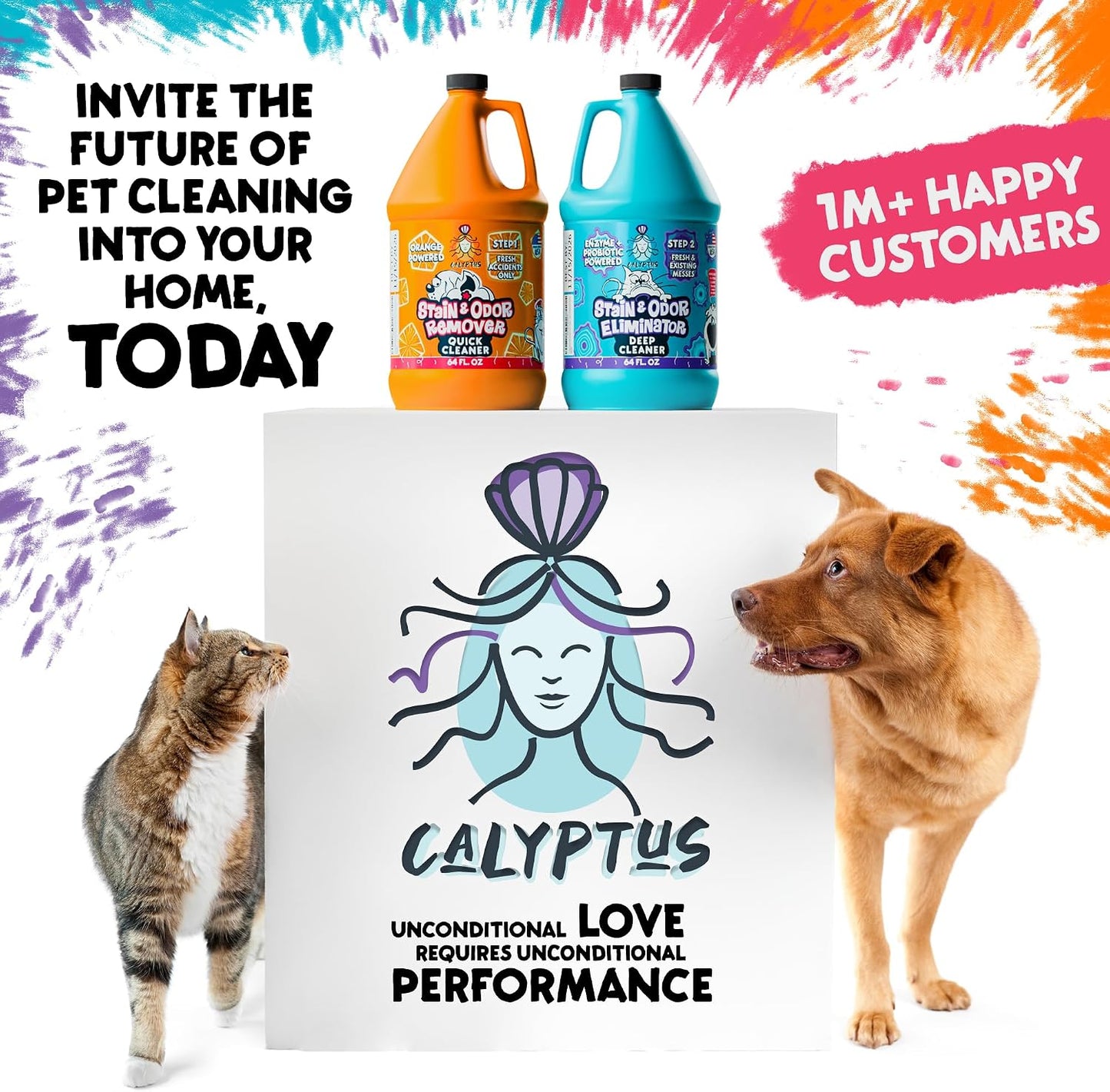 Calyptus Pet Stain and Odor Remover | Orange and Enzyme Cleaner Duo Solution for Pets | 128oz (64oz x 2 Bottles) | Carpet Cleaner and Odor Eliminator for Cat Urine, Dog Pee, and Poop | Pro Strength - Image 9