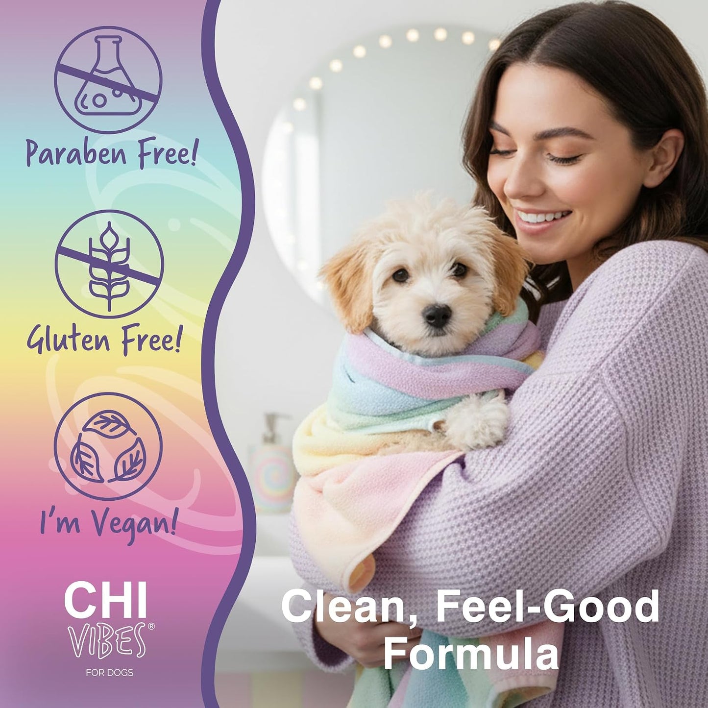 USA imported professional dog shampoo and conditioner packaging detail