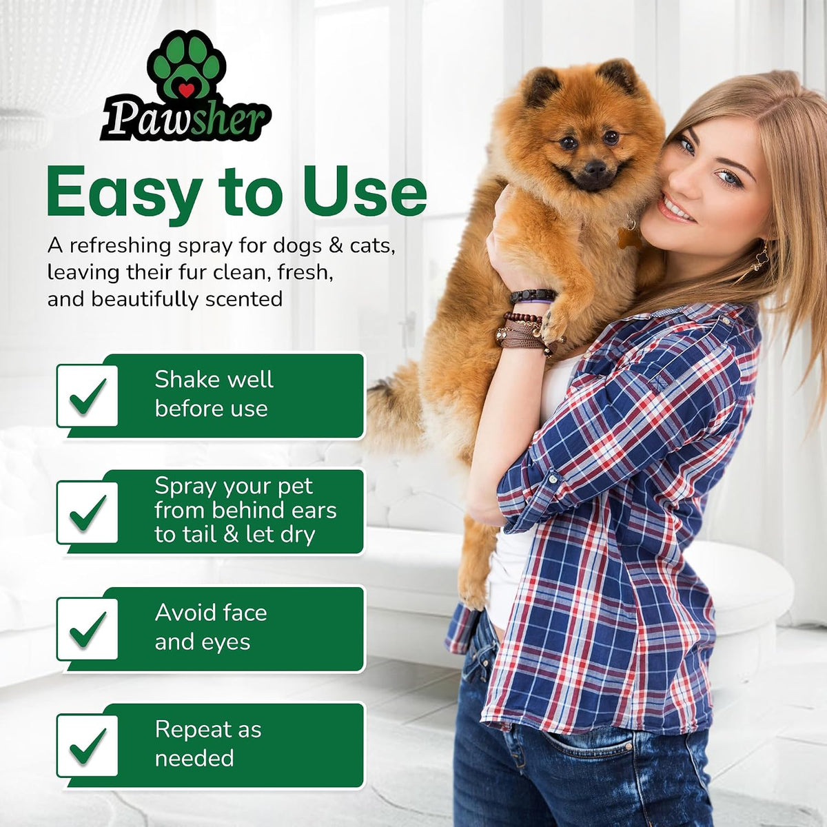 Lick-safe Pawsher lavender dog deodorant spray ingredients label