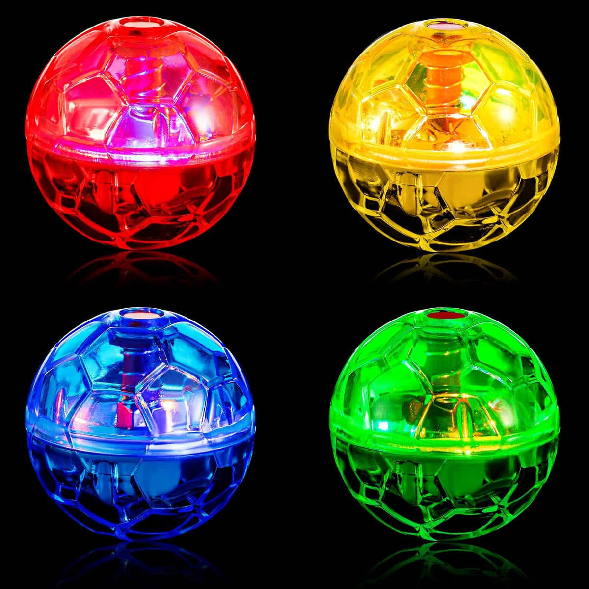 Frienda 4 Pieces Ghost Hunting Cat Ball Motion Light up Cat Balls LED Motion Activated Pet Ball Motion Light up Interactive Toys Pet Glowing Mini Running Exercise Ball Toys (Transparent) - Image 9