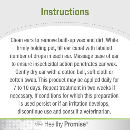 Close up of Four Paws Healthy Promise feline ear care bottle
