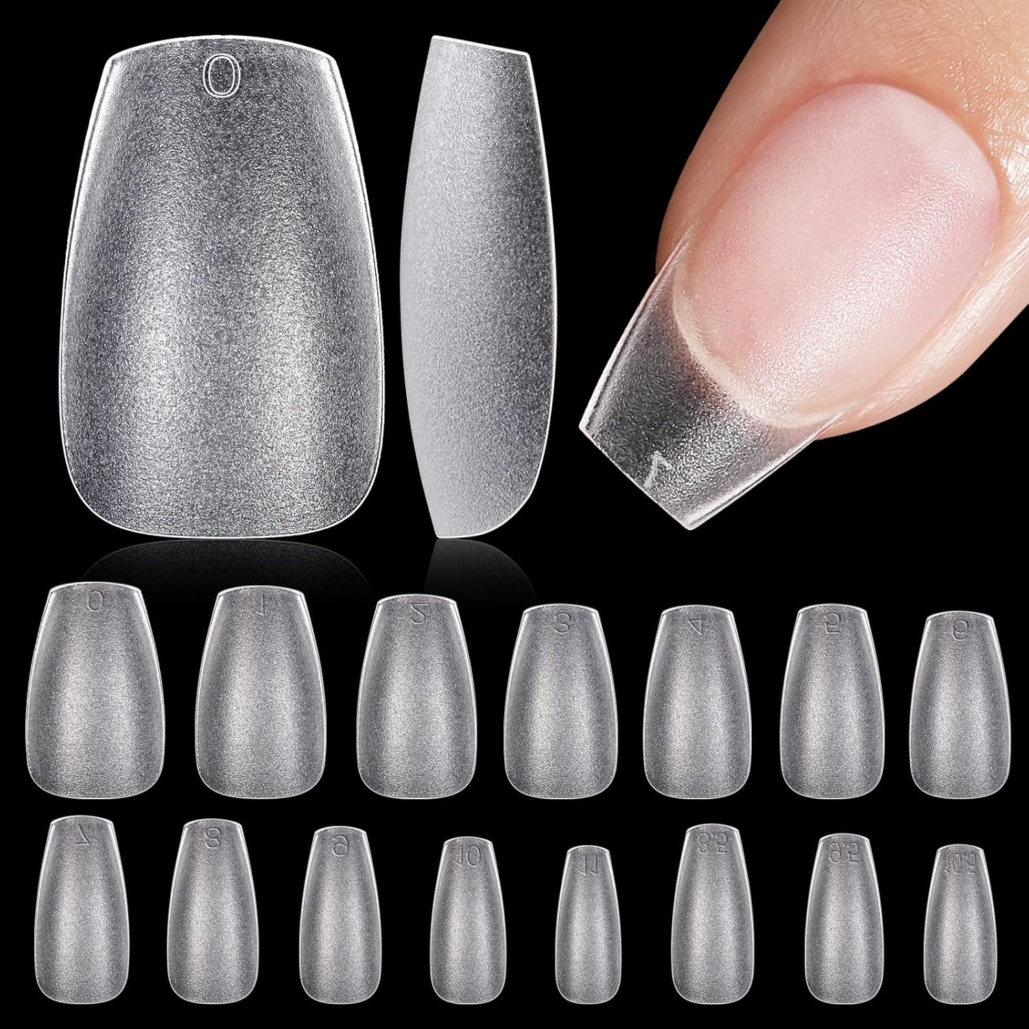 Tomicca short coffin nail tips set 240 pieces
