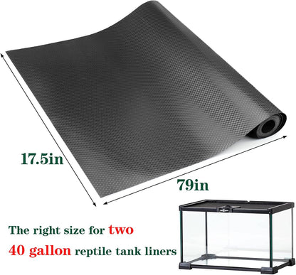 Tear resistant premium reptile cage liner rolled out on a flat surface.