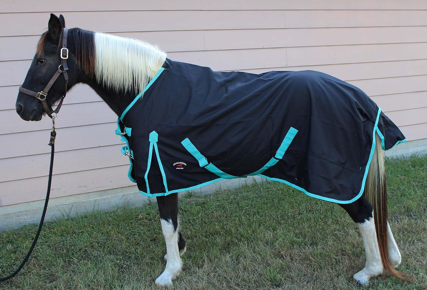 Challenger 1200D breathable horse turnout blanket tail flap detail