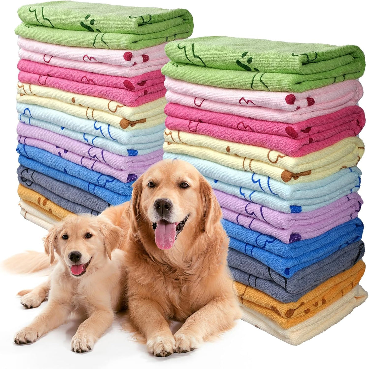 30 Pcs Dog Towels for Drying Dogs Bulk 20 x 40 Inch Quick Drying Pet Bath Towels Colorful Pet Grooming Towel Absorbent Microfiber Towel for Small Medium Large Dog Puppy Cat (Multicolor) - Image 9