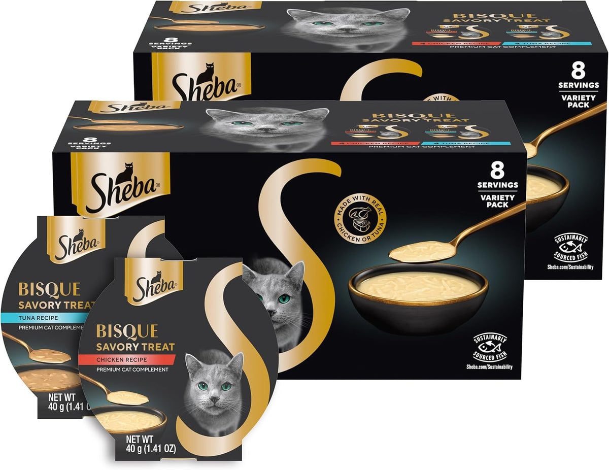 Sheba Bisque Lickable Cat Treats & Cat Food Toppers Chicken Recipe, 1.4 oz. Bowls, 14 Count - Image 9