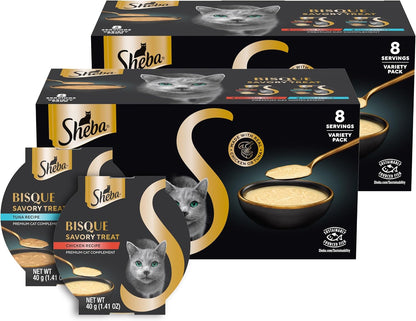 Sheba Bisque Lickable Cat Treats & Cat Food Toppers Chicken Recipe, 1.4 oz. Bowls, 14 Count - Image 9