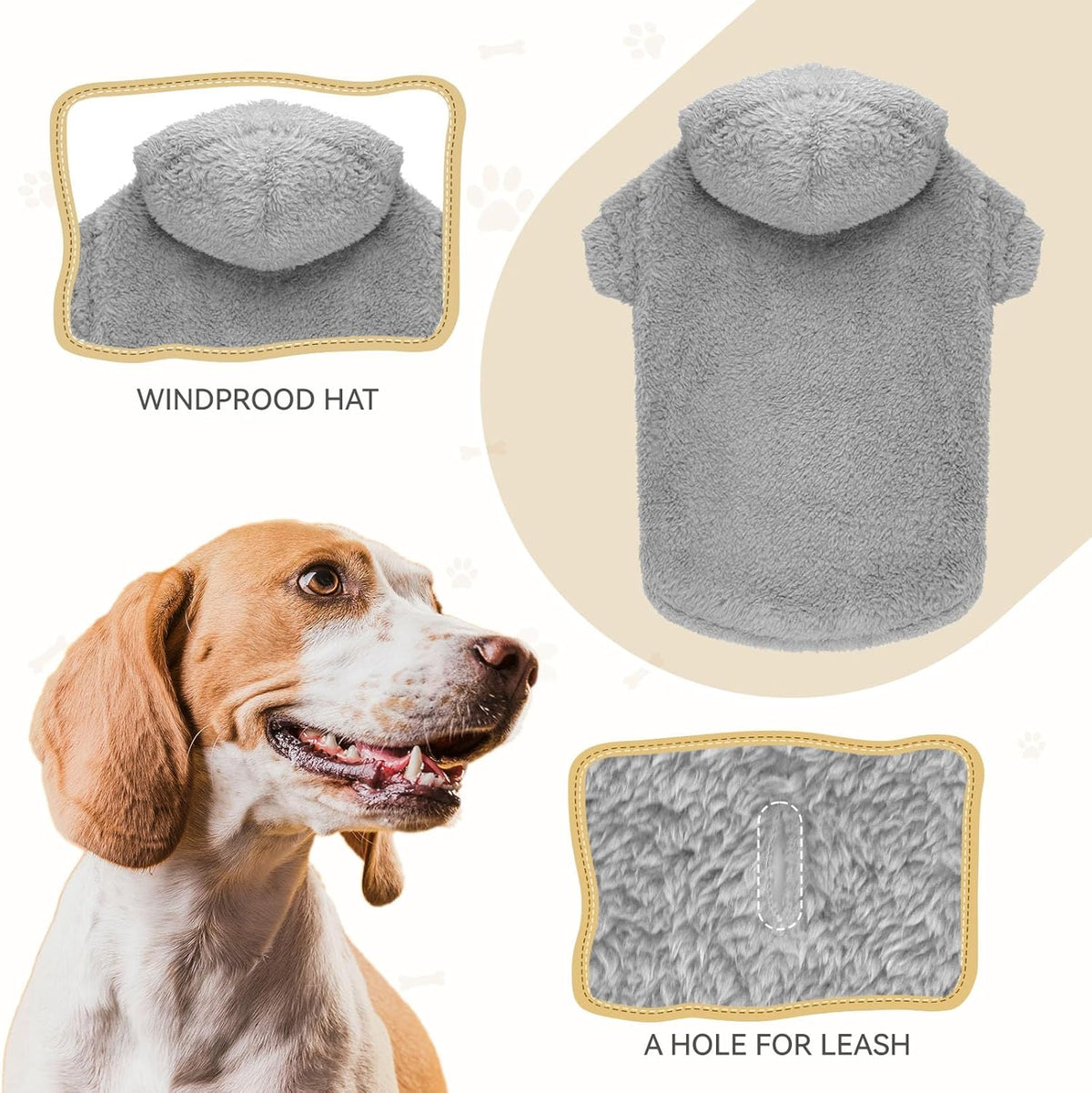 Durable polyester winter pet coat fabric highlighting the anti pilling and tear resistant weave.