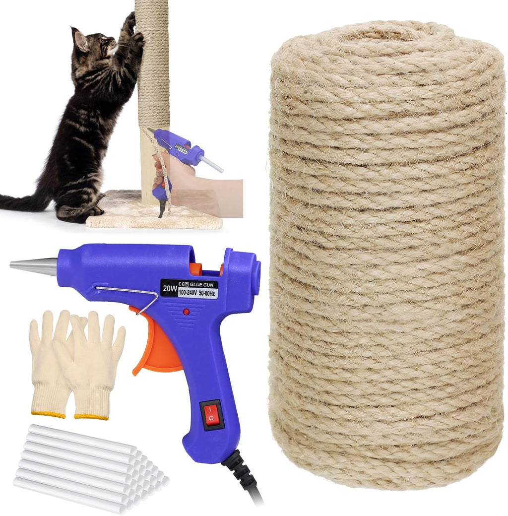 Zalalova 164 feet natural sisal rope kit for cat scratcher repair