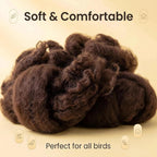 Alpaca fiber bundle packaged for birds and small pets