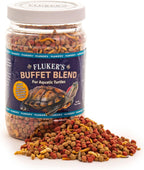 Fluker's turtle food floating pellets and freeze-dried shrimp closeup