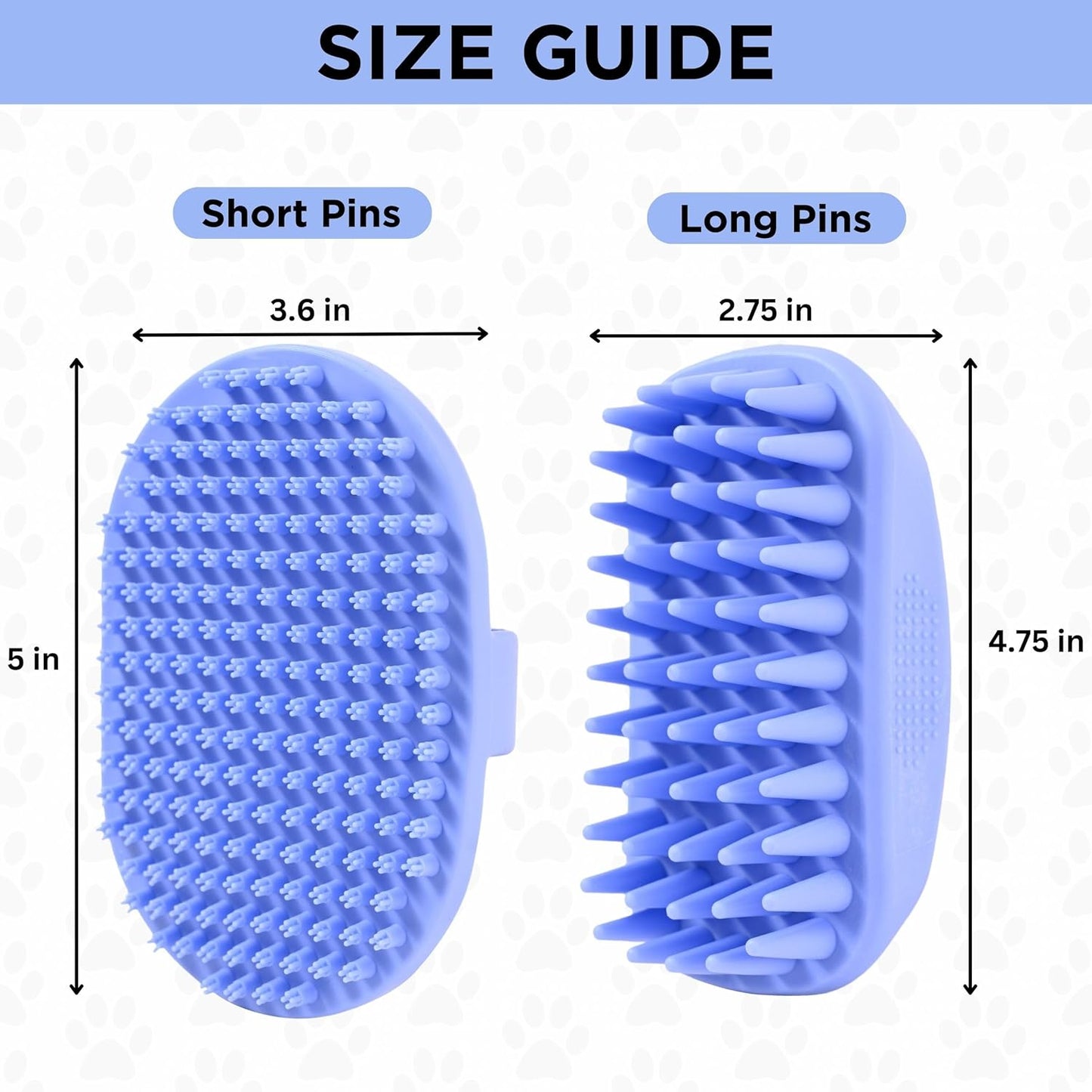 We Love Doodles pet shower brush being held by the adjustable strap