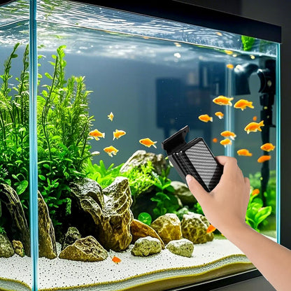 Hygger aquarium glass cleaner kit with user manual and dual scraping attachments.