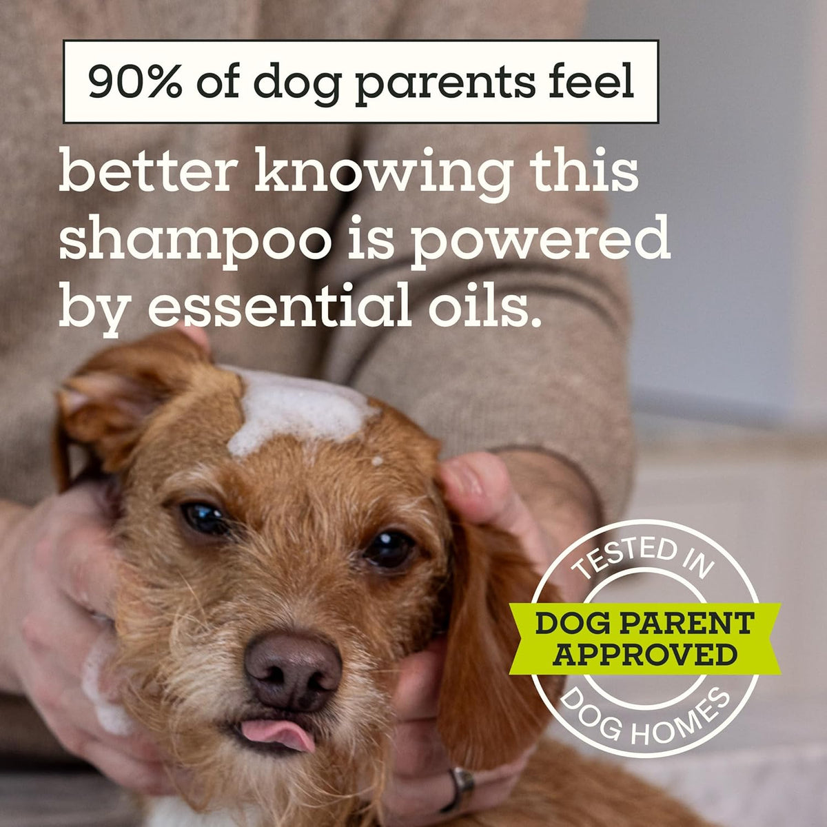 Paraben free pet flea shampoo showing the thick gel texture close up