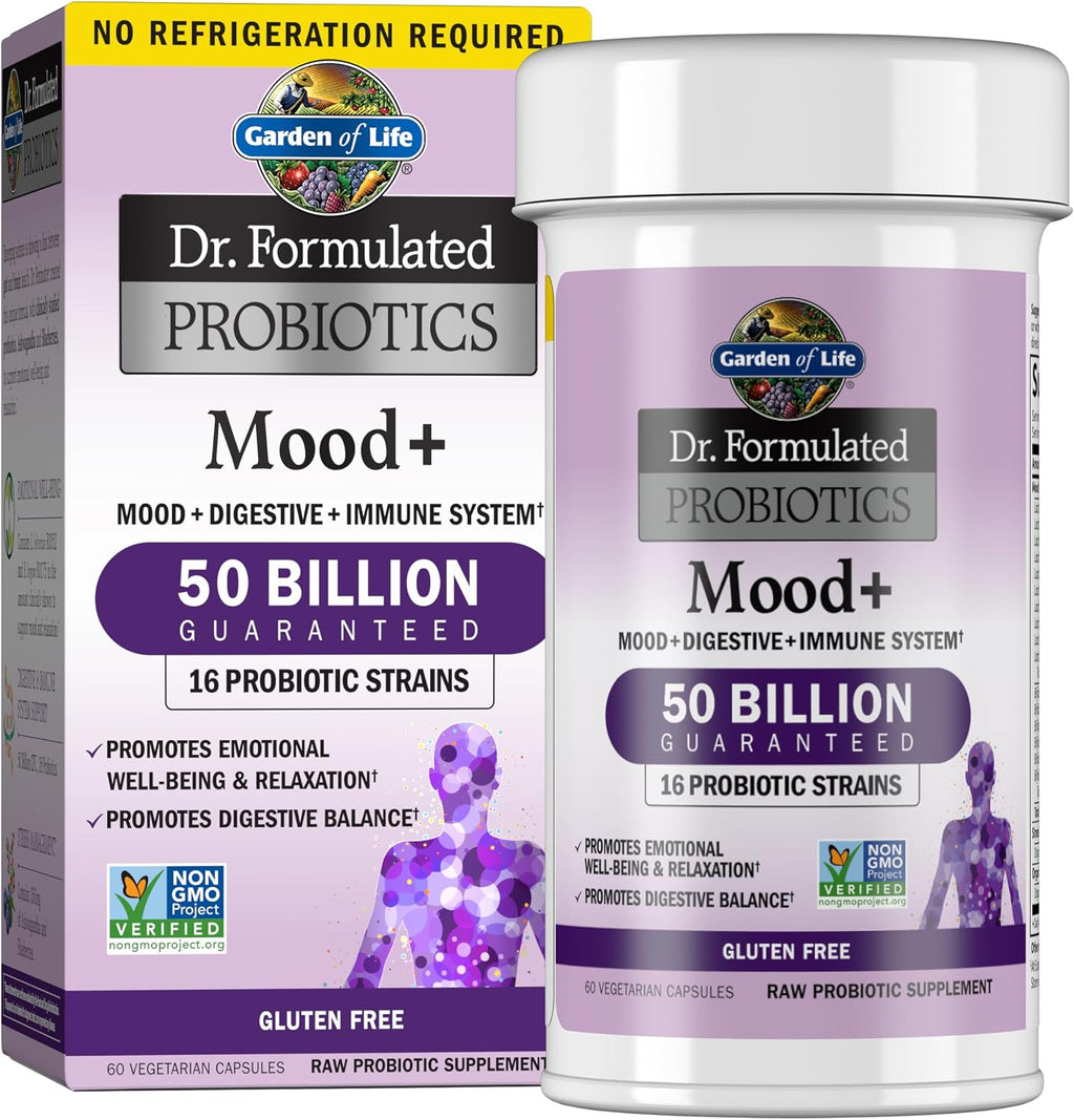 Garden of Life Dr Formulated Mood Probiotic front view supplement bottle
