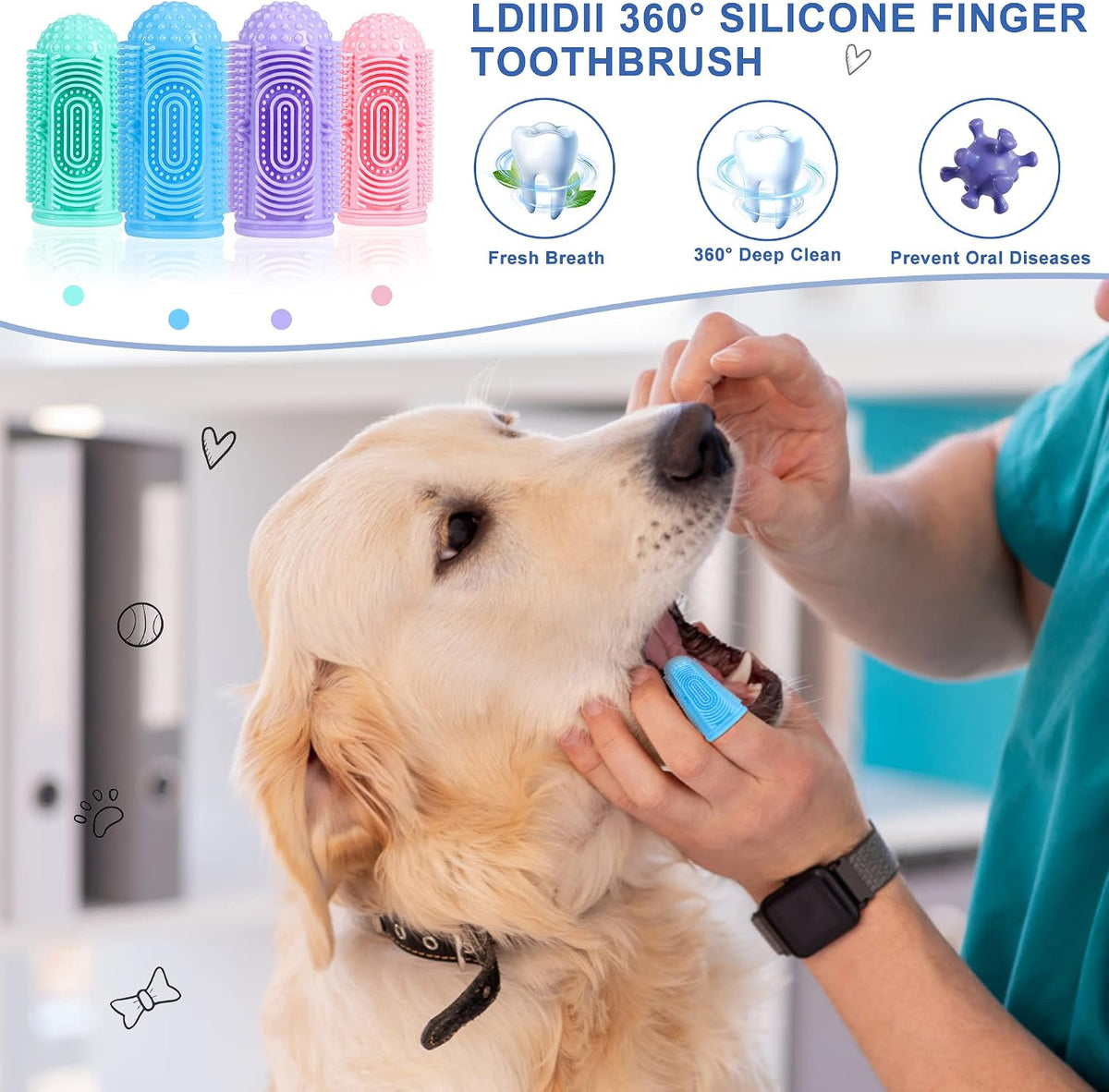 Pet finger toothbrush for teeth cleaning