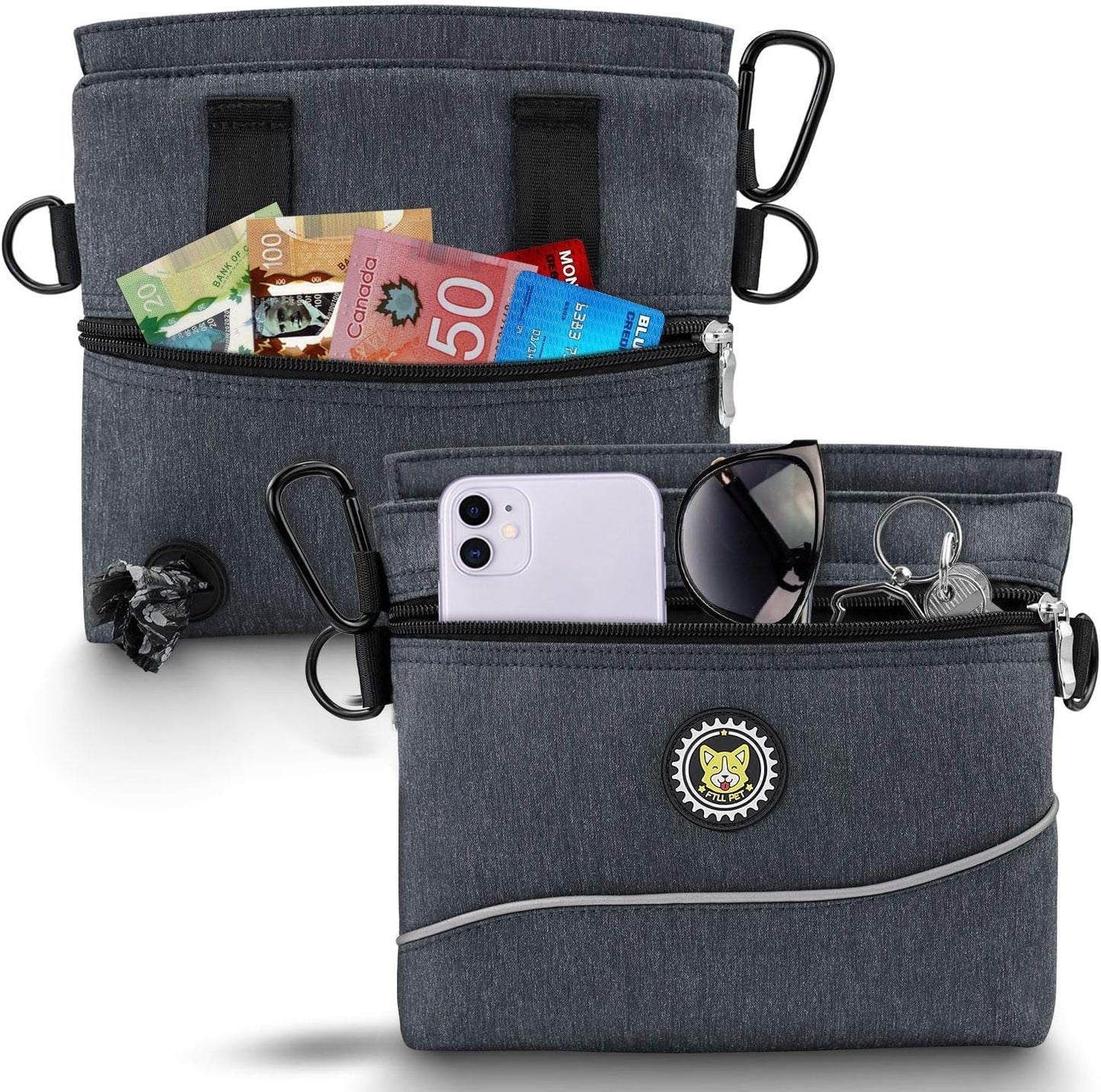 Viklluyr puppy training bag detailing the built-in waste bag dispenser