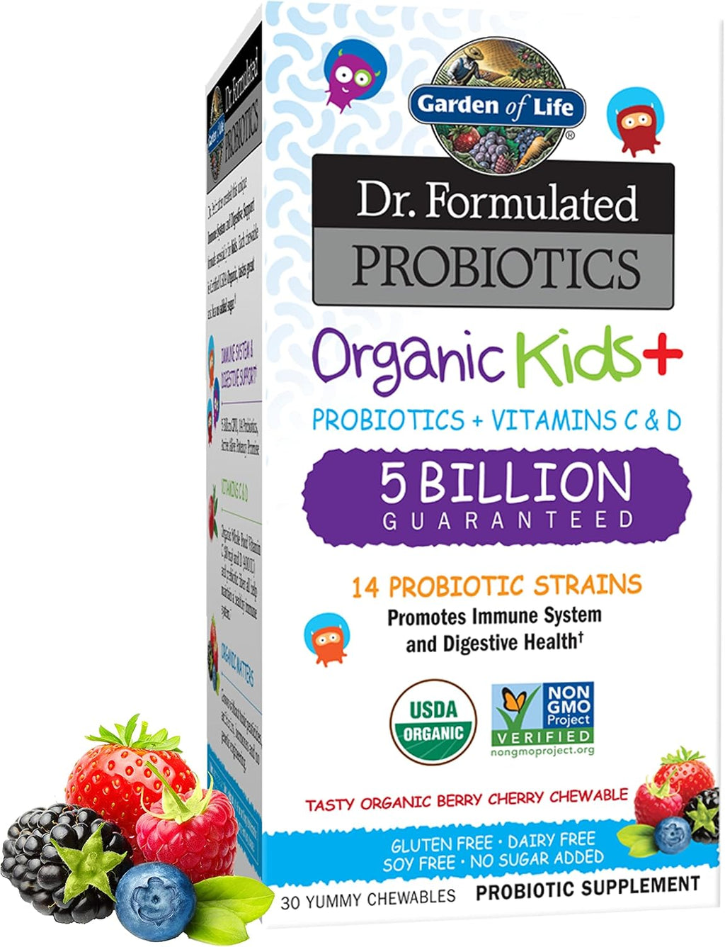 Garden of Life Dr. Formulated Kids+ Probiotics, Shelf Stable, Berry Cherry - Image 13