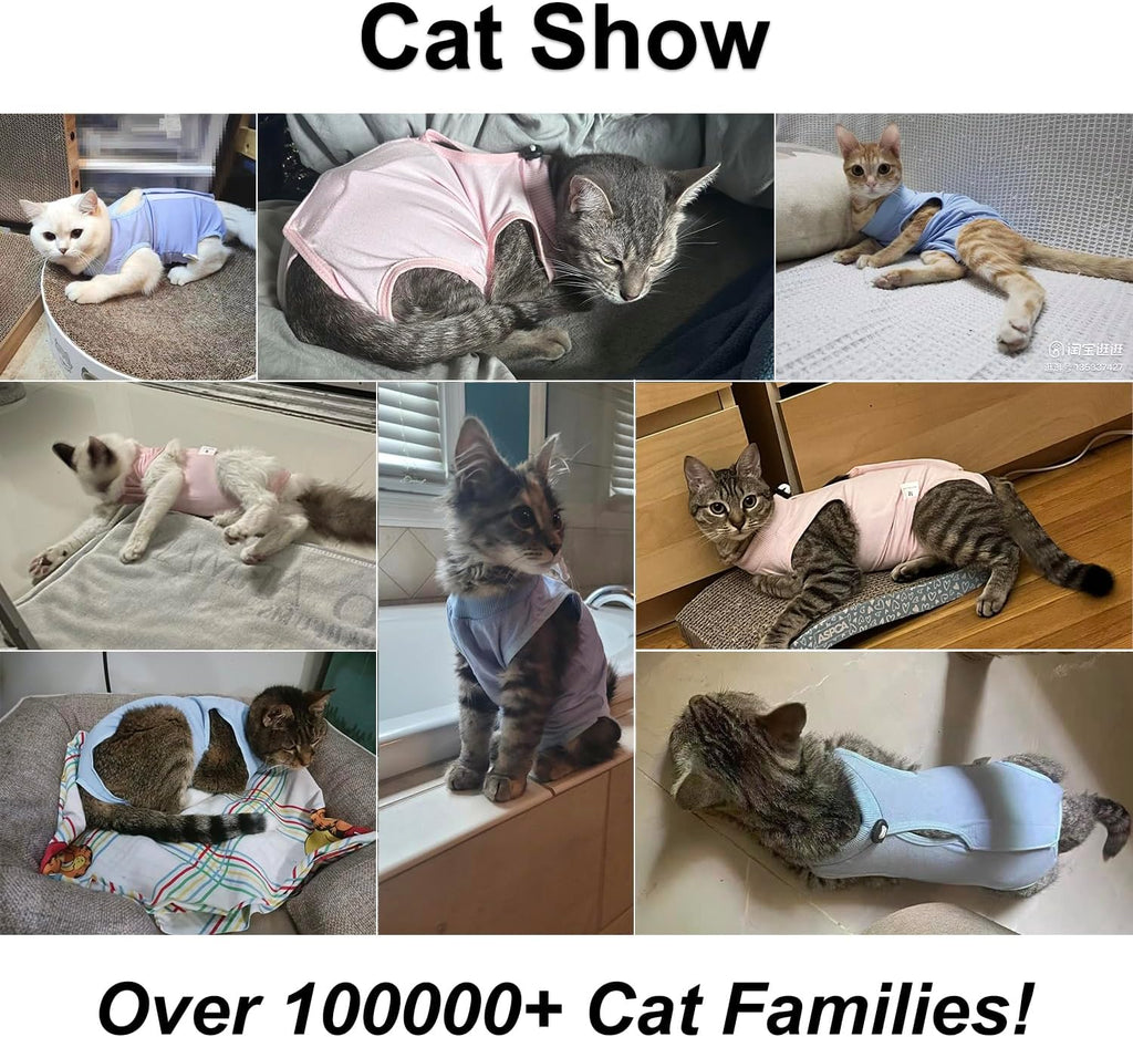QIYADIN cat pajamas alternative to e-collar for skin disease protection