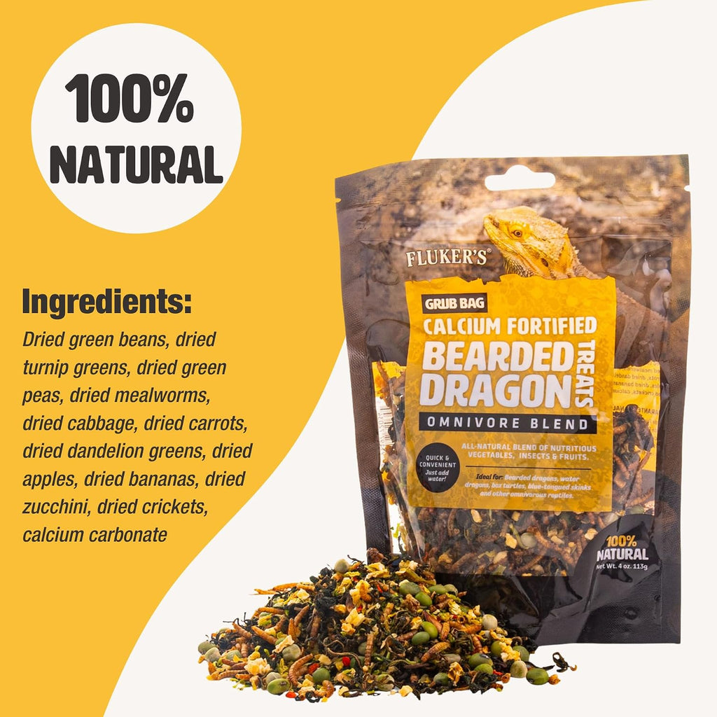 Premium imported USA lizard treats with dried mealworms and crickets