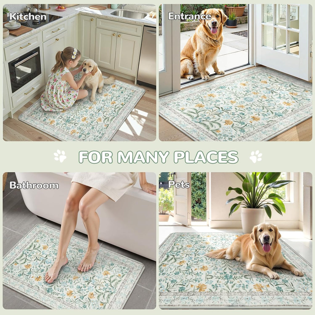 Folded Lahome washable puppy training pads stacked together