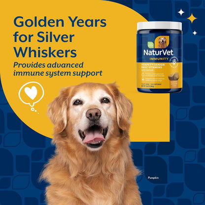 Side view of NaturVet VitaPet Senior vitamin container