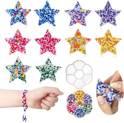 Estardaa 10 Piece Picky Pad front view showcasing star shaped sensory fidget toys inside a clear organizer box.