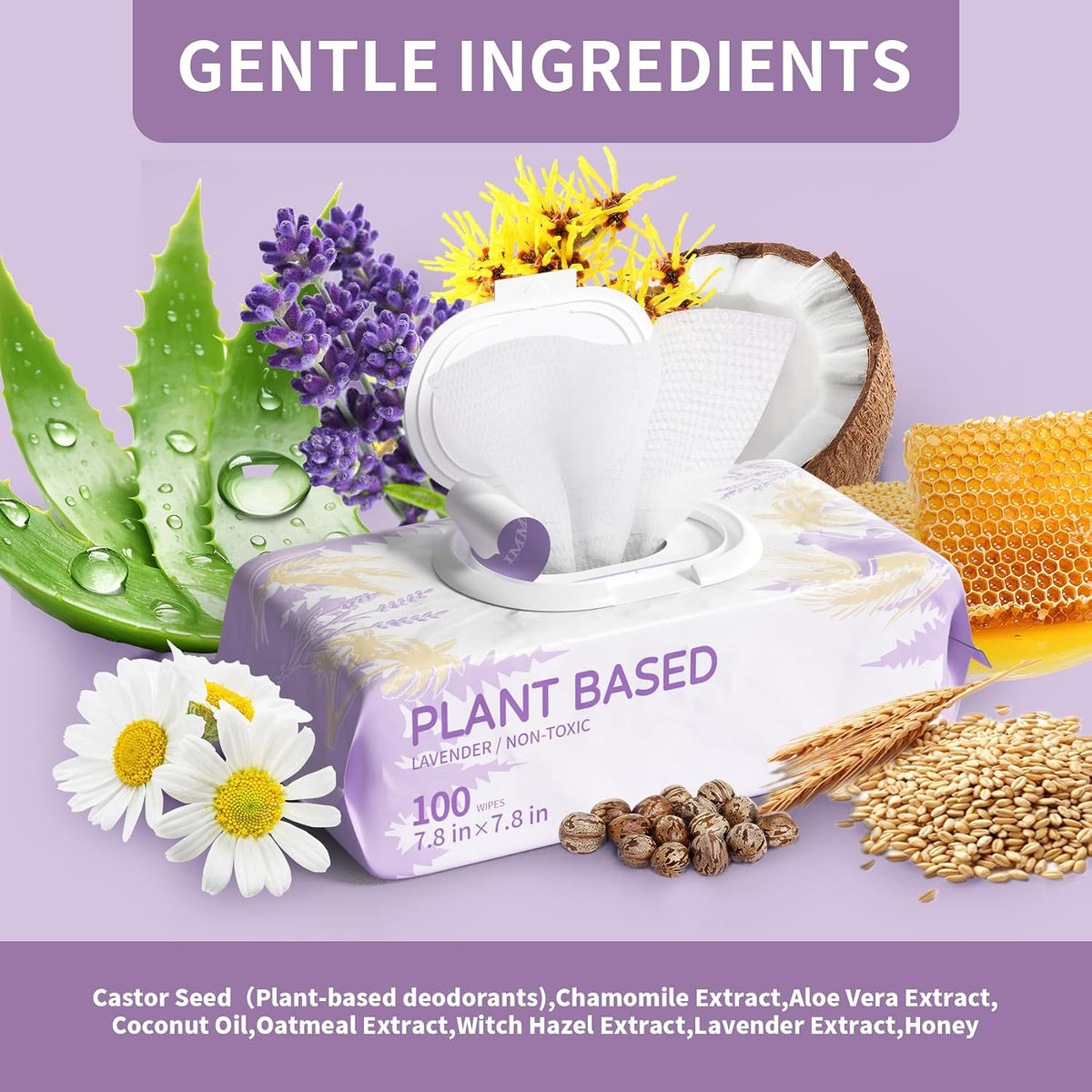 Immhabi plant based hypoallergenic pet grooming wipes for paws and butt