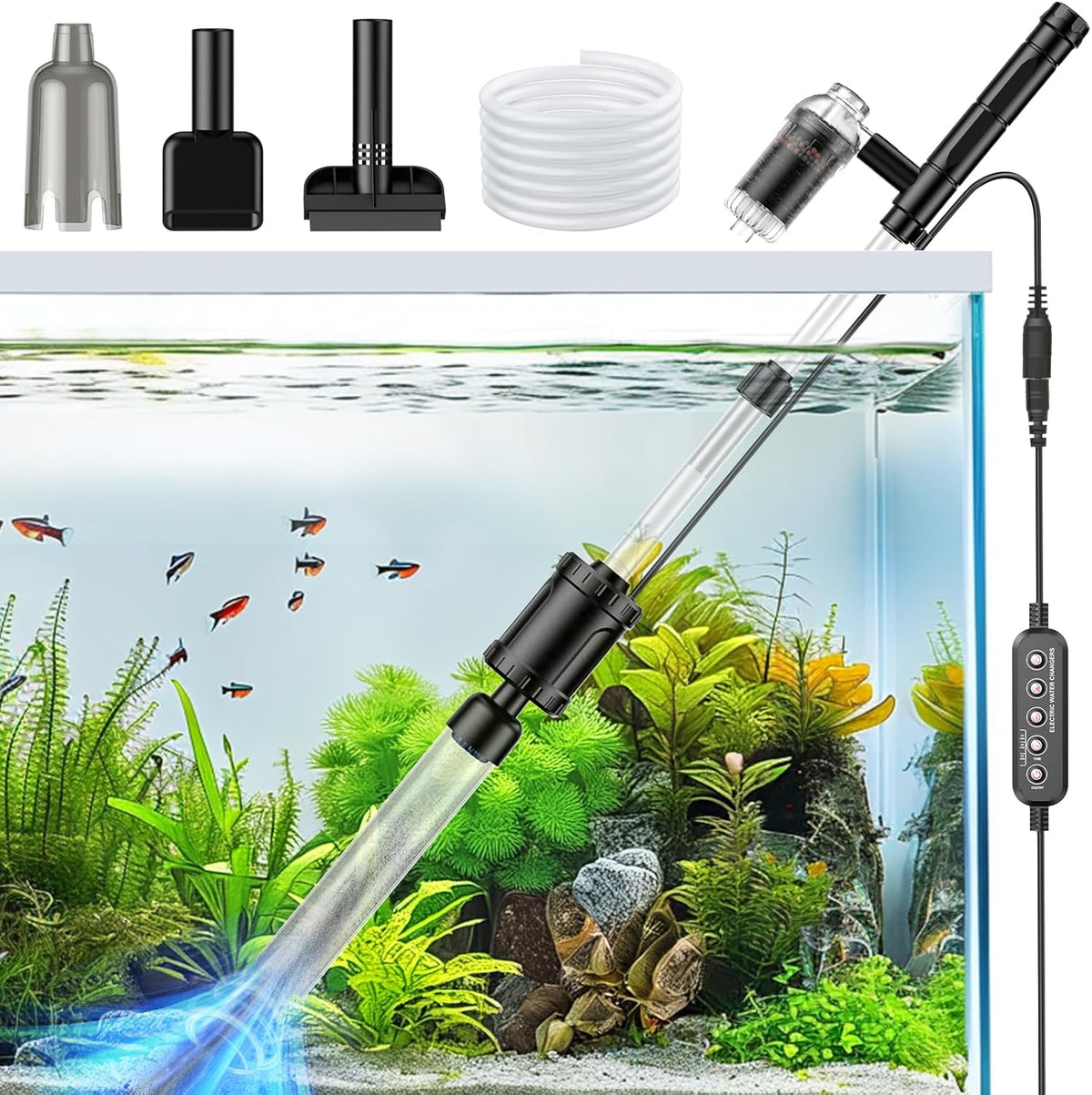 Suness 36W electric aquarium gravel cleaner front view