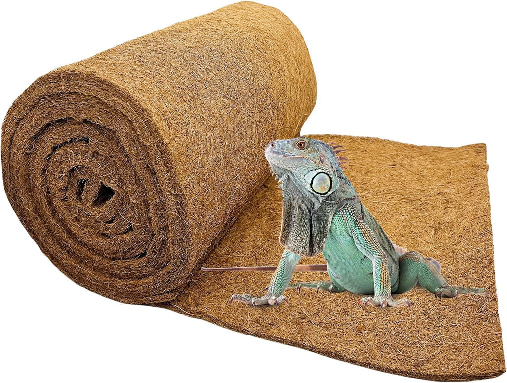 Hamiledyi 35.4x15.7" Reptile Carpet Coconut Fiber Substrate Large Lizard Cage Mat Coco Fiber Liner Snake Bedding Natual Coconut Fiber Carpet for Bearded Dragon Turtles Iguana Tortoises - Image 13