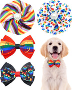 Pet Show small dog collar flowers and bows charms package front view showing four colorful pet styling accessories.