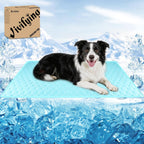 Vivifying Waterproof Reversible Dog Cooling Mat front view showing blue quilted ice silk fabric