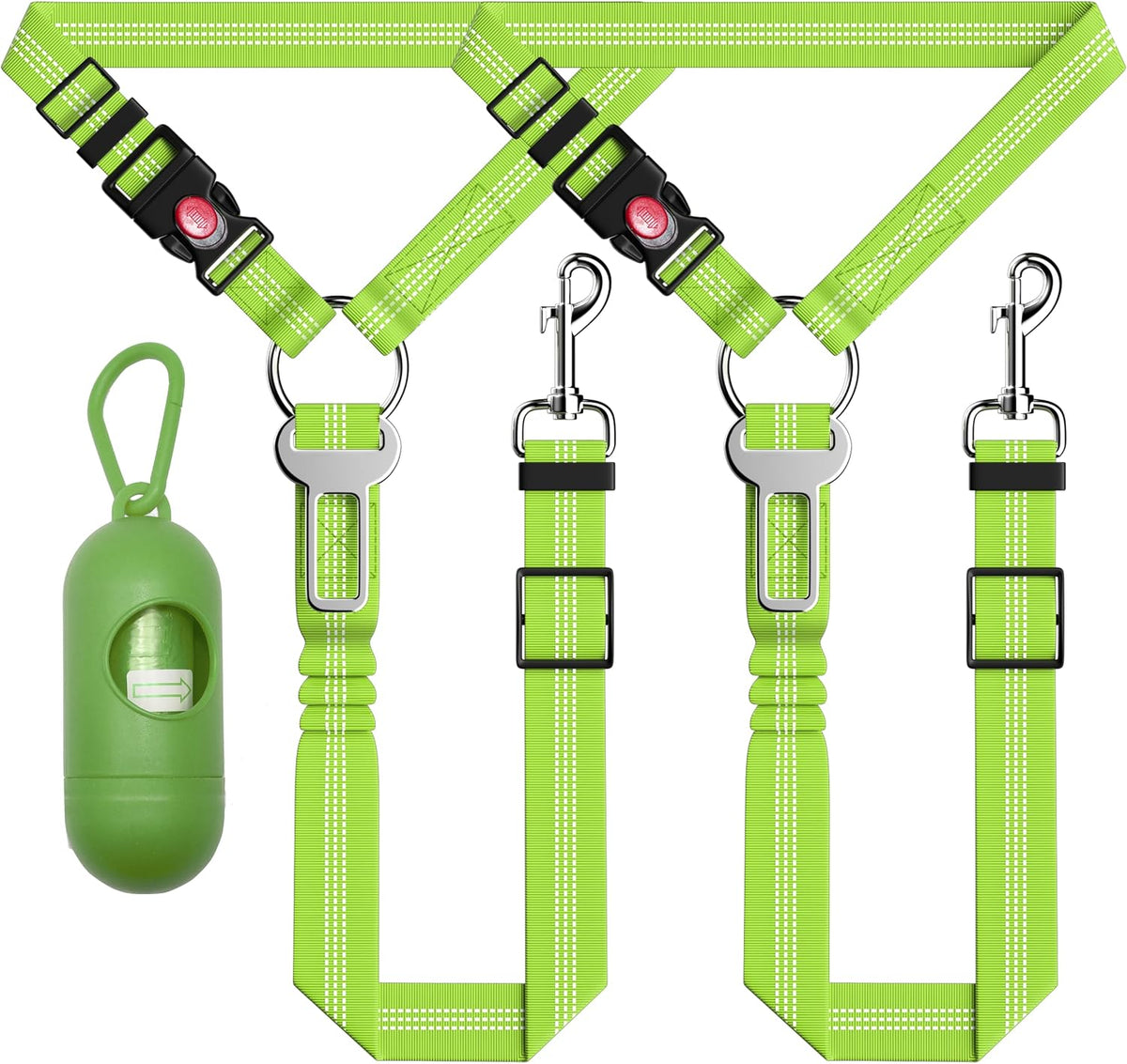 Seyezo Dog Car Seat Belt Set - 3 Piece Retractable Harness, Adjustable Reflective Seatbelt for Vehicle Headrests, Safety Restraint, Heavy Duty & High Elastics, Black - Image 12