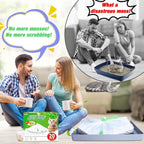 Disposal bag being lifted from automatic litter box tray using drawstring.